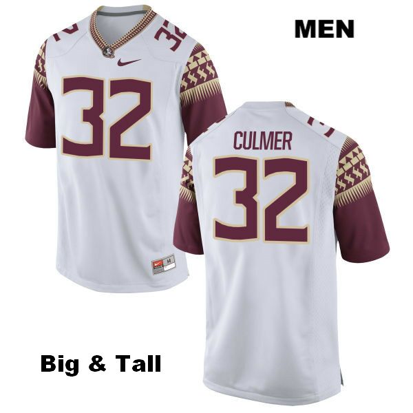Men's NCAA Nike Florida State Seminoles #32 Array Culmer College Big & Tall White Stitched Authentic Football Jersey KVA8069DS